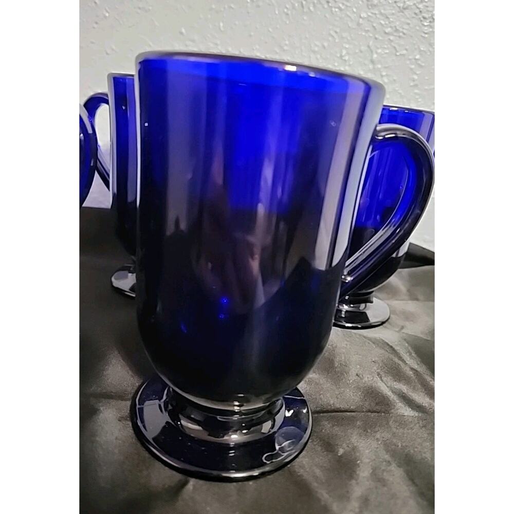 anchor hocking blue glasses Set Of 5 - Picture 2 of 5
